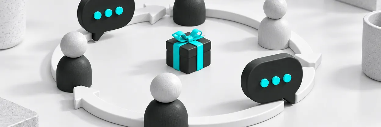 Clientes em um percurso contínuo com pontos de conversa e acompanhamento.