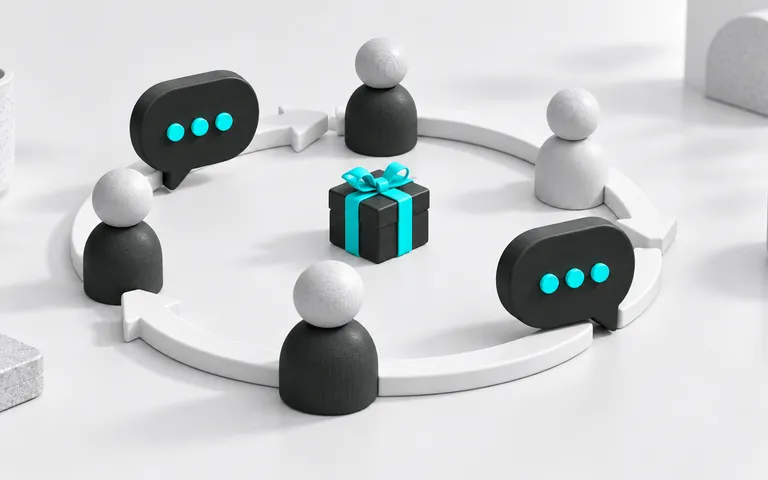 Clientes em um percurso contínuo com pontos de conversa e acompanhamento.