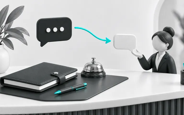 Agenda de recepção com mensagens e encaminhamento para uma pessoa.