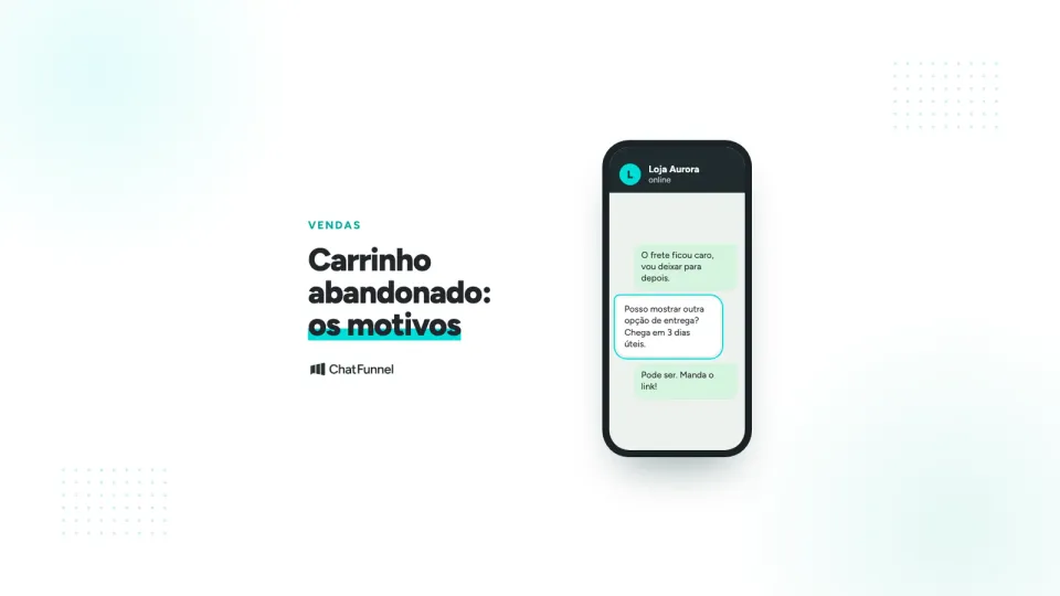 Celular com conversa de WhatsApp em que a loja oferece outra opção de entrega a quem achou o frete caro