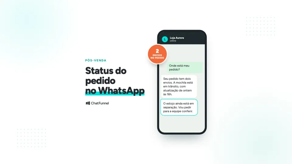 Celular em que a IA informa um pedido com dois envios: a mochila em trânsito e o estojo ainda em separação